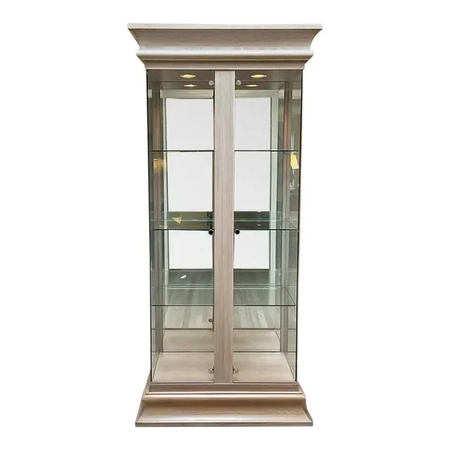 Vintage Illuminated Two Door Glass Display Cabinet