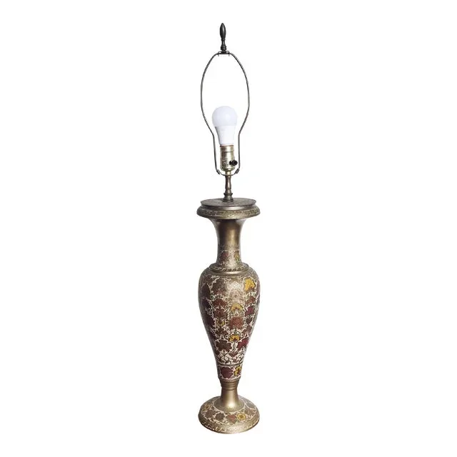 Vintage Indian Ornate Brass Lamp
