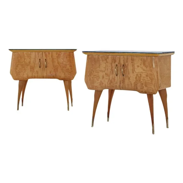 Vintage Italian Bedside Tables, 1950, Set of 2