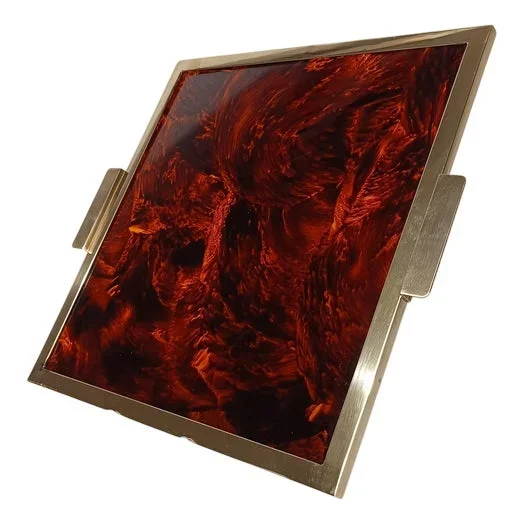 Vintage Italian Serving Square Tray by Romeo Rega, 1970s