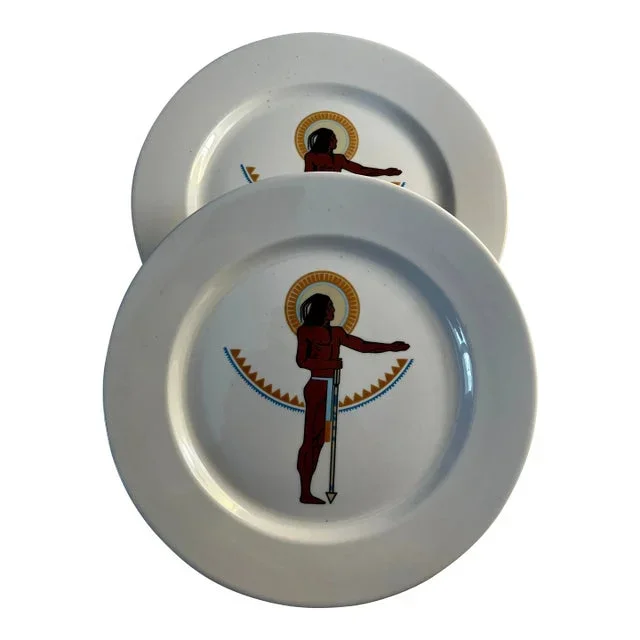 Vintage Jackson China Native Brave Plates- Set of 2