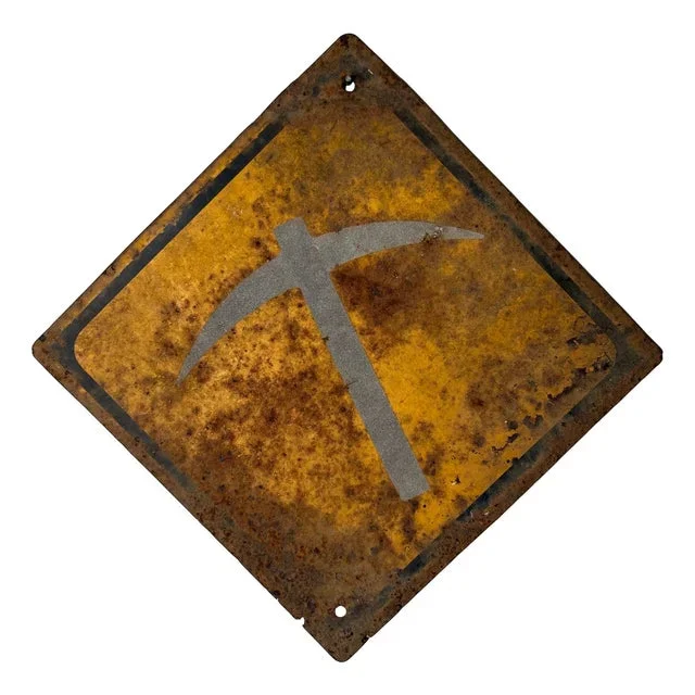Vintage Japanese Metal Warning Sign, 1950s