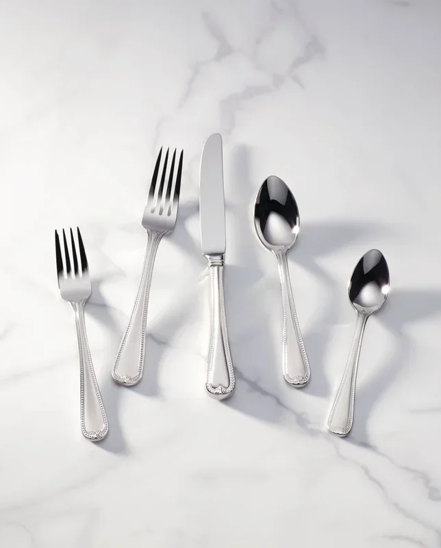 Vintage Jewel Frosted Flatware 5 Piece Place Setting