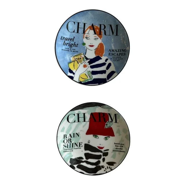 Vintage Kate Spade Plates With Fashion Magazine Cover