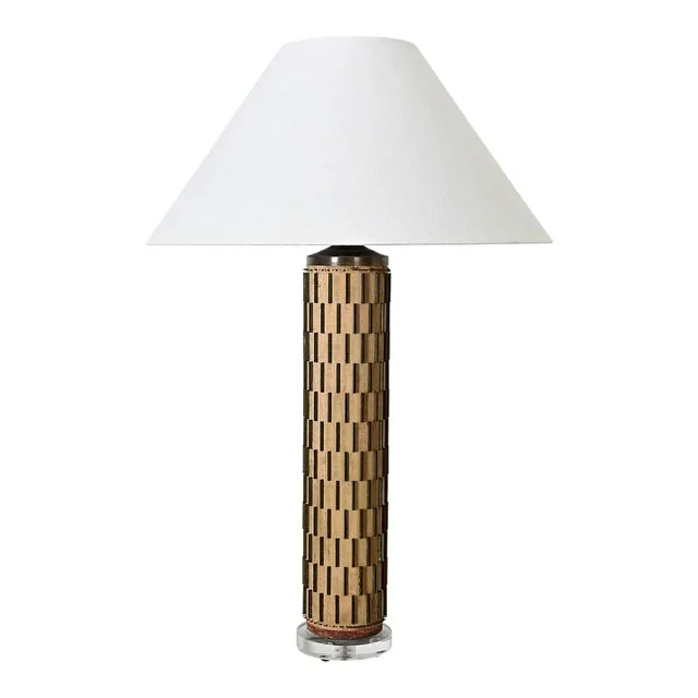Vintage Lamp Made From Wallpaper Ink Roller