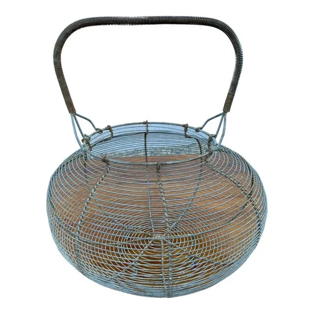 Vintage Large French Wire Basket