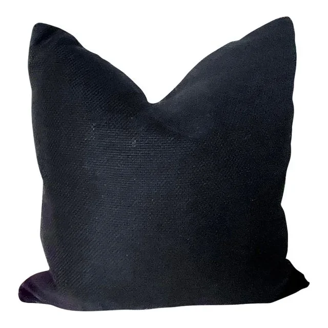 Vintage Large Vintage Black & Linen Pillow