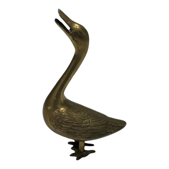 Vintage Leonard Brass Goose Statuette