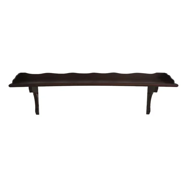 Vintage Mahogany Country Style Hanging Shelf W. Gallery