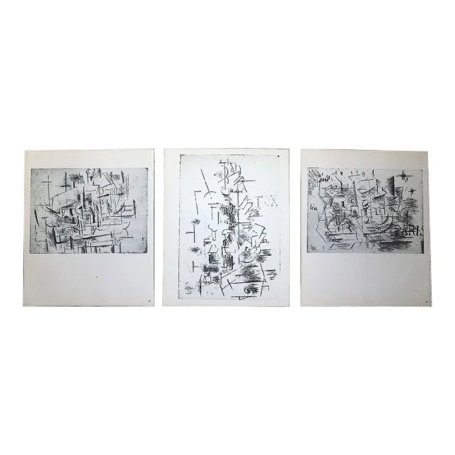 Vintage Mid 20th Century Georges Braque Abstract Lithographs – Set of 3