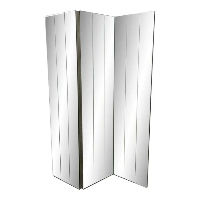 Vintage Mid-Century Mirrored Folding Room Divider Screen
