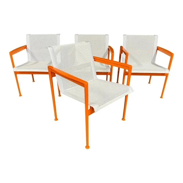 Vintage Mid Century Modern 1966 Leisure Collection Patio Dining Chairs by Richard Schultz for Knoll – Set of 4