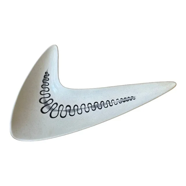 Vintage Mid-Century Modern Space Age Boomerang Serving Platter Dish for the Freeform “Poppytrail” Line by Metlox