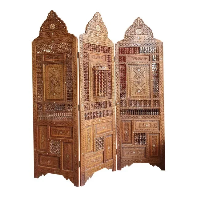 Vintage Mosaic Arabesque Screen Paravent Room Divider