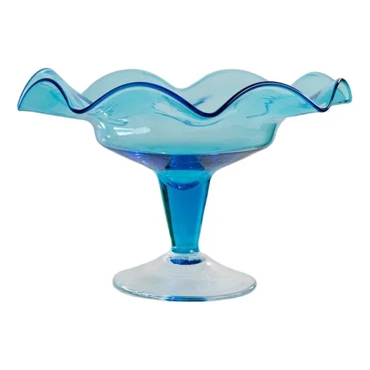 Vintage Murano Glass Bowl in Blue, Italy, 1980s