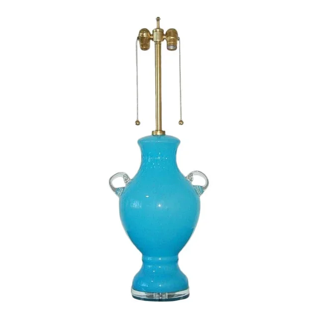 Vintage Murano Glass Lamp Blue
