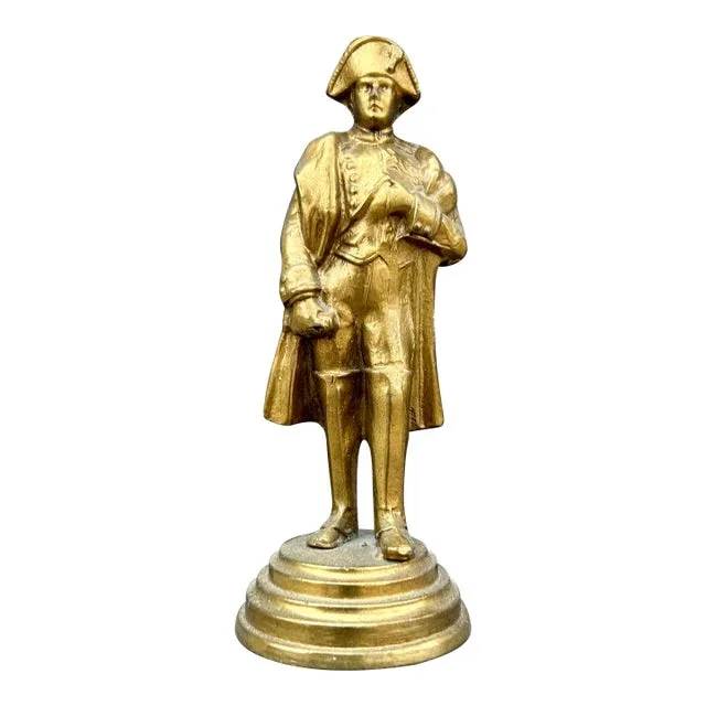 Vintage Napoleon Brass and Stone Bookend