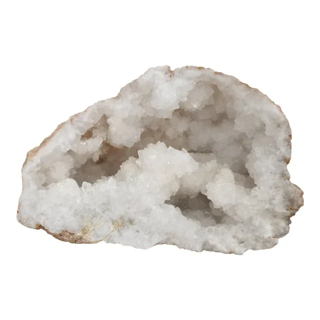 Vintage Natural Quartz Crystal Split Geode Specimen