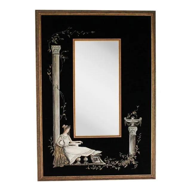 Vintage Neoclassical Figurative Wall Mirror