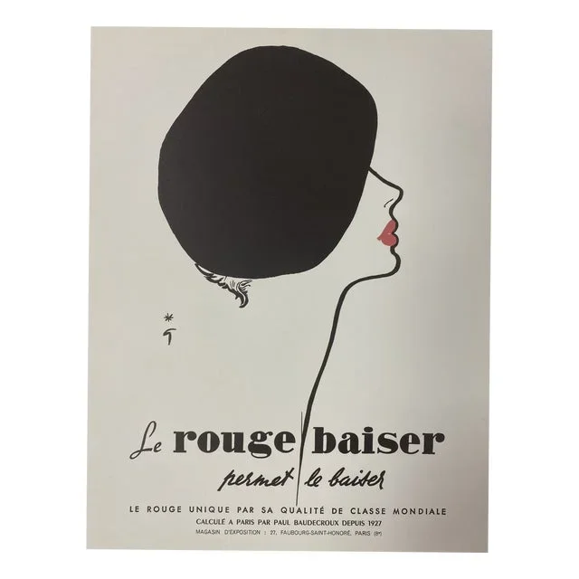 Vintage Offset Poster by René Gruau, 1970s
