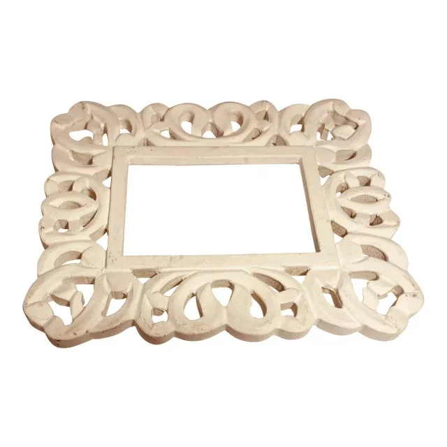 Vintage Pierced Composite Photo Frame Chalk White