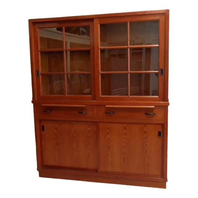Vintage Pine Kitchen Display Cabinet, 1930s