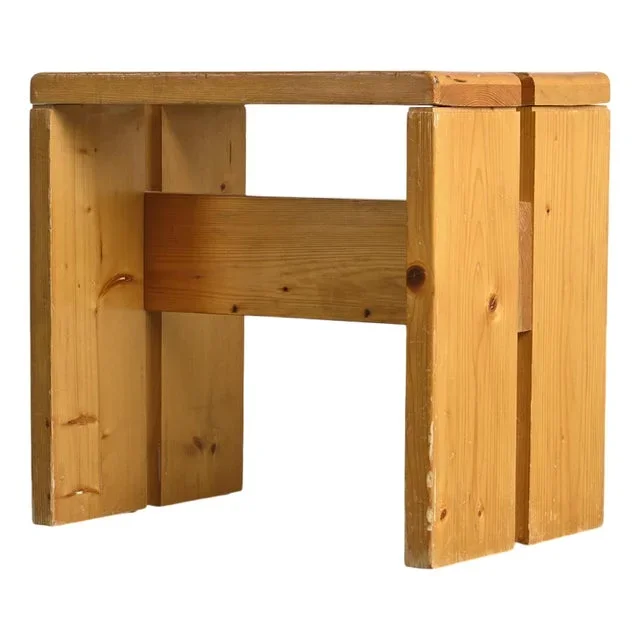 Vintage Pine Stool from Les Arcs, 1970s