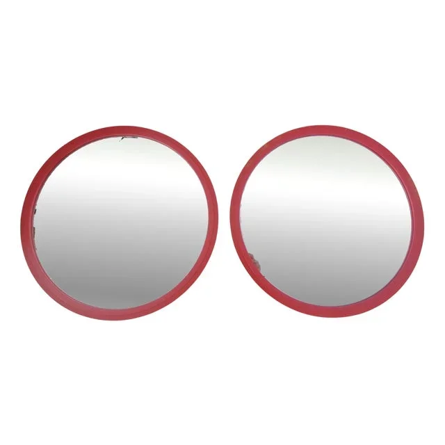 Vintage Plastic Wall Mirrors, Set of 2