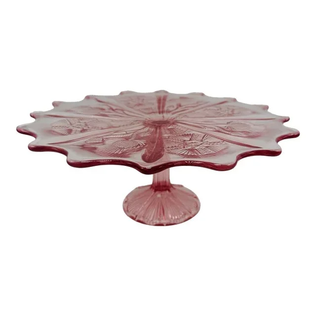 Vintage Pressed Glass Cake Stand
