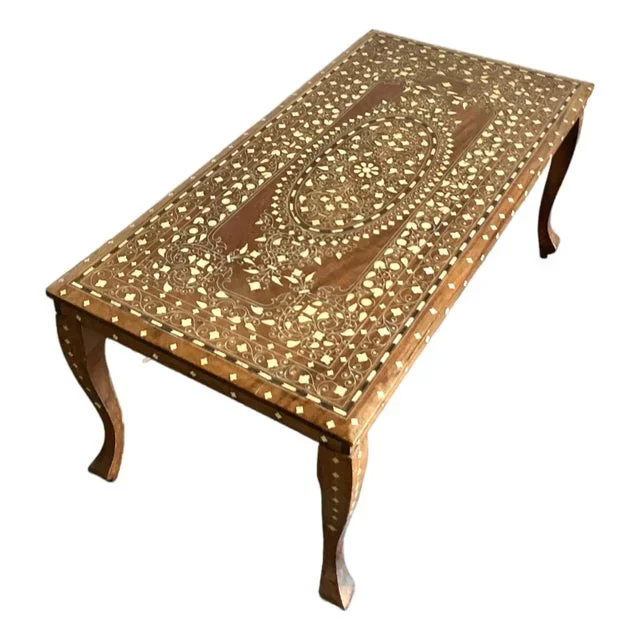 Vintage Regency Anglo Indian Inlay Coffee Table