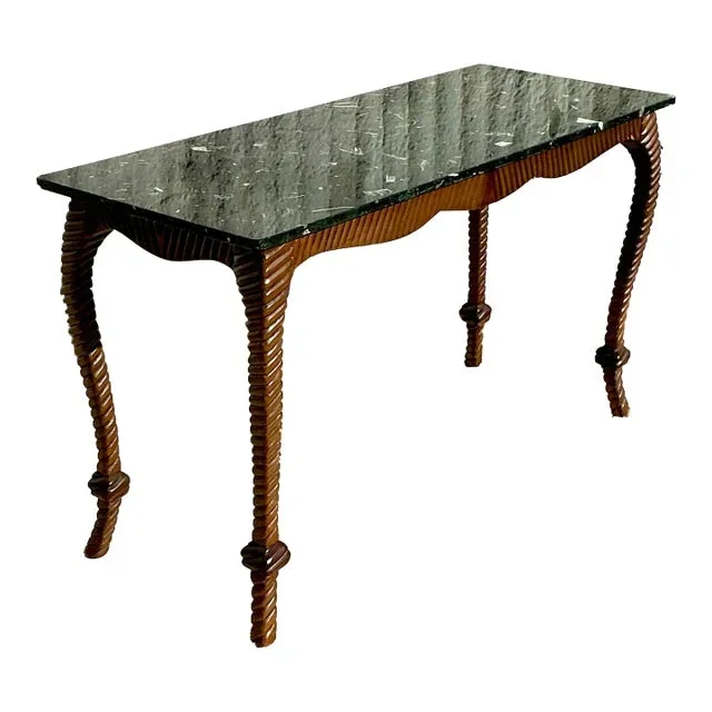 Vintage Regency Carved Rope Console Table
