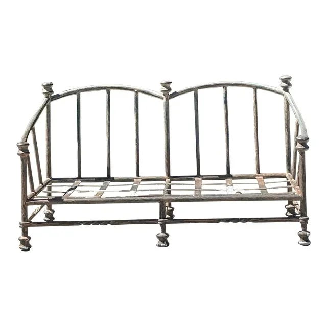 Vintage Regency Pavillon Cast Aluminum Loveseat
