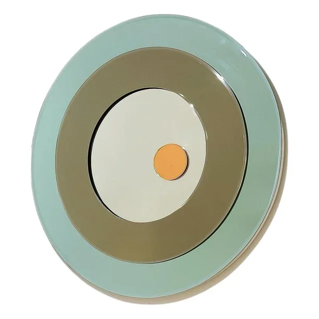 Vintage Round Mirror, Italy, 1980s