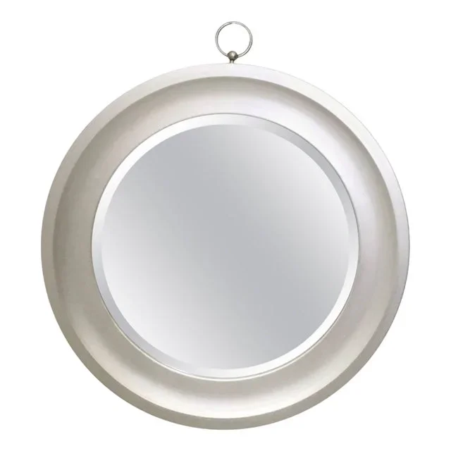 Vintage Round Steel Wall Mirror by Sergio Mazza, 1970s