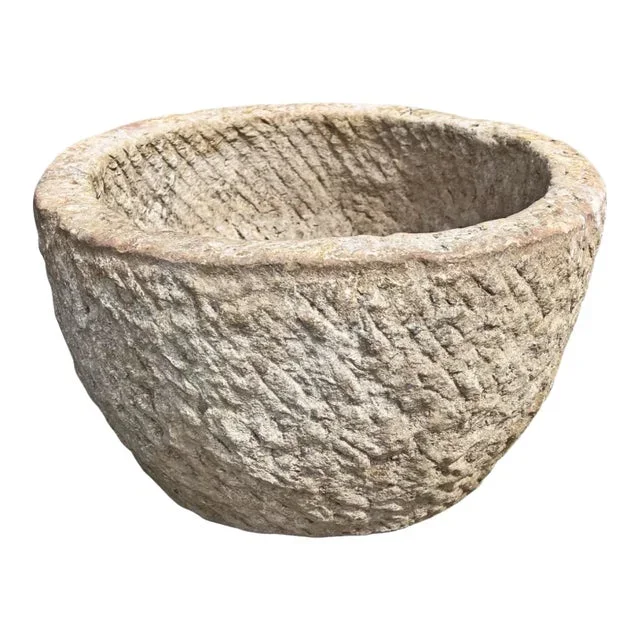 Vintage Rustic Stone Planter Bowl