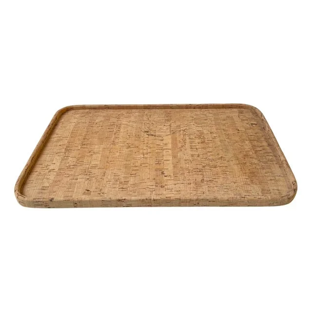 Vintage Scandinavian Cork Tray from Signe Persson Melin, 1970s