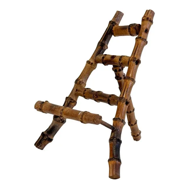 Vintage Scorched Bamboo Table Easel