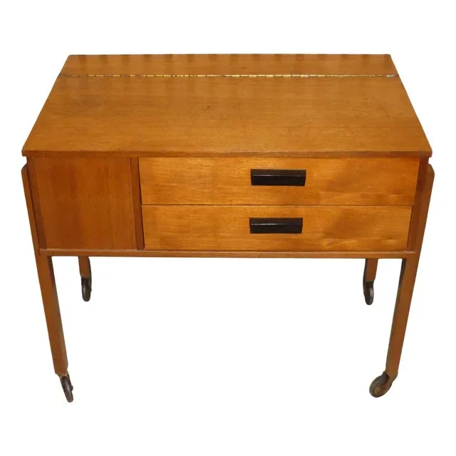 Vintage Sewing Cart in Walnut, 1960s