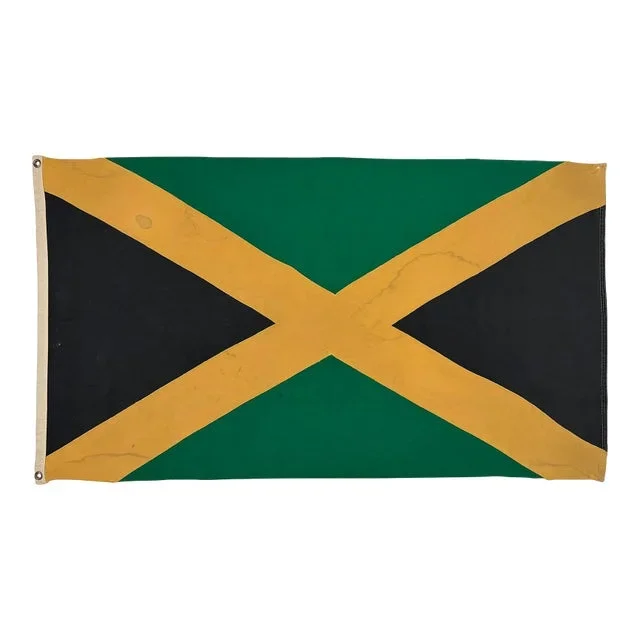 Vintage Sewn Cotton Flag of Jamaica