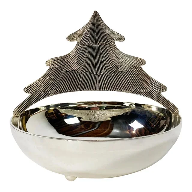 Vintage Silverplate Evergreen Tree Serving Dish