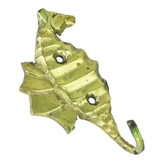 Vintage Solid Brass Seahorse Fish Wall Mounted Hook
