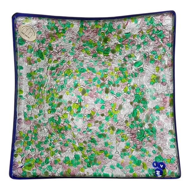 Vintage Square Vide Poche in Murano Glass