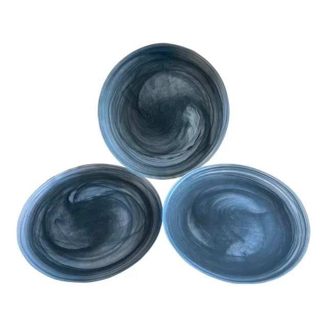 Vintage Stone Alabaster Dinner Plates by Mariposa- Set of 3