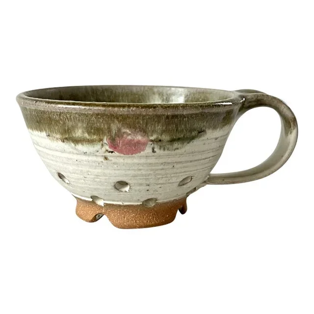Vintage Studio Art Pottery Berry Strainer