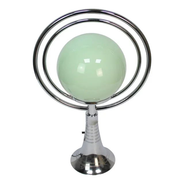 Vintage Table Lamp in Green Glass, 1960s