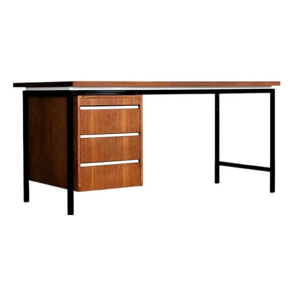 Vintage Teak and Metal Desk, 1960s