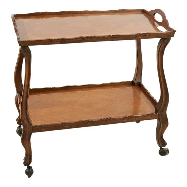 Vintage Threaded Wooden Food Trolley