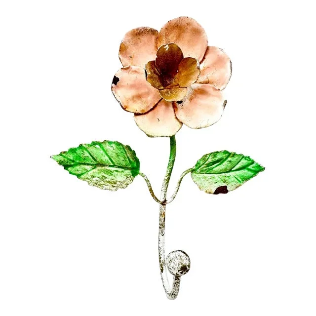 Vintage Tole Metal Flower Hook