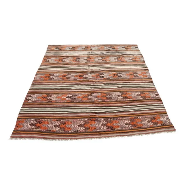 Vintage Turkish Handmade Wool Kilim Rug