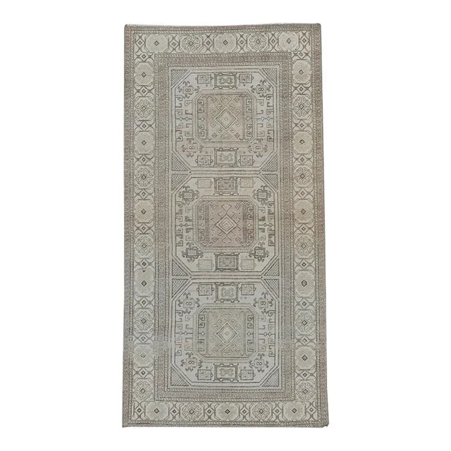 Vintage Turkish Oushak Area Rug 2ft X 6ft